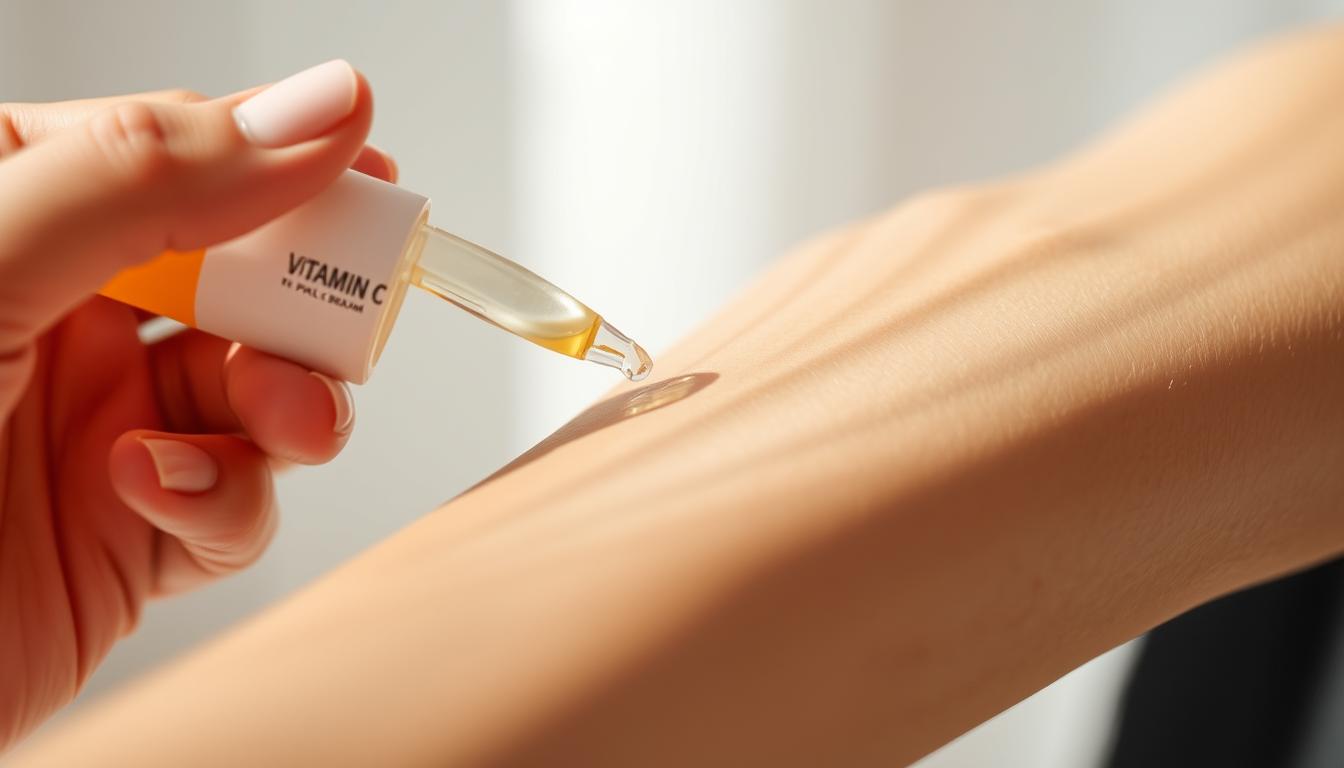 Vitamin C serum application